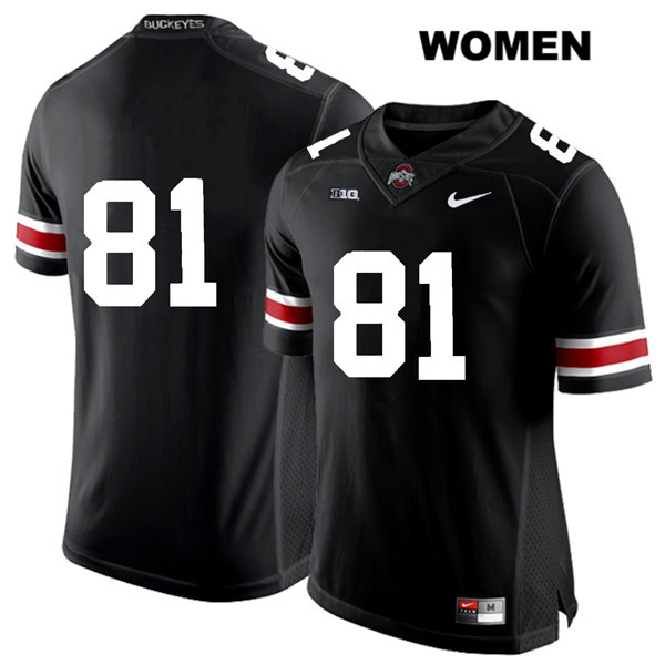 Ohio State Buckeyes Women's Jake Hausmann #81 White Number Black Authentic Nike No Name College NCAA Stitched Football Jersey TM19X12RS
